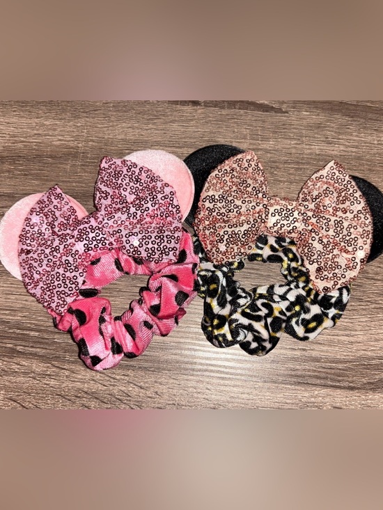Disney Other - Disney Sequin Bow Mouse Ear Scrunchie Set of Two